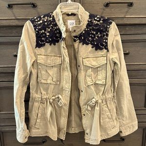 Gap jacket with lace detail